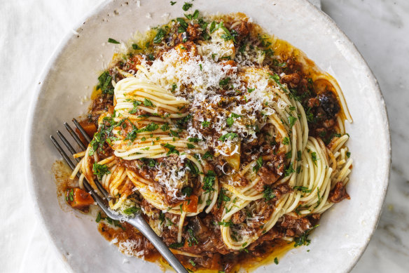 Fifty-fifty bolognese.