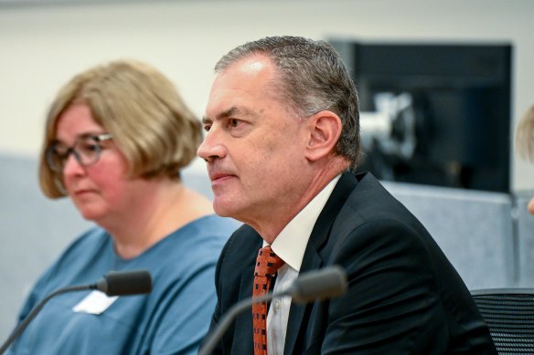 David Martine, secretary of the Department of Treasury and Finance, at the parliamentary inquiry on Friday.