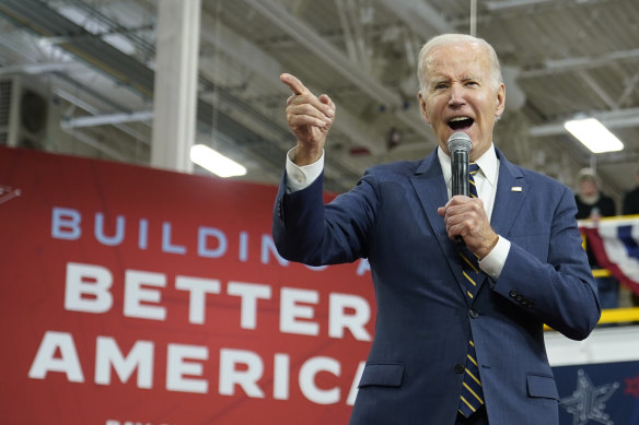 US President Joe Biden spruiks his multibillion-dollar Inflation Reduction Act.