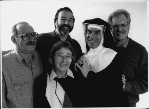Some of those at the forefront of Australia’s Gay Liberation movement: (L-R) Peter Bonsall-Boone, Sue Wills, Peter de Waal, Fabian Lo Schiavo and Robert Walmsley, pictured in 1990.
