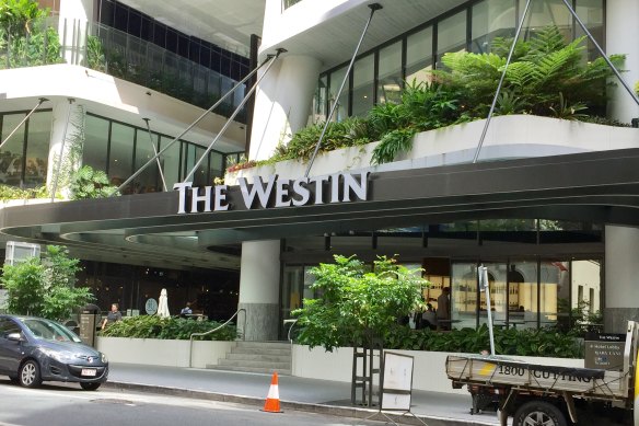 The Westin Hotel in Mary Street, Brisbane, is one of several that have been used for hotel quarantine in the city.
