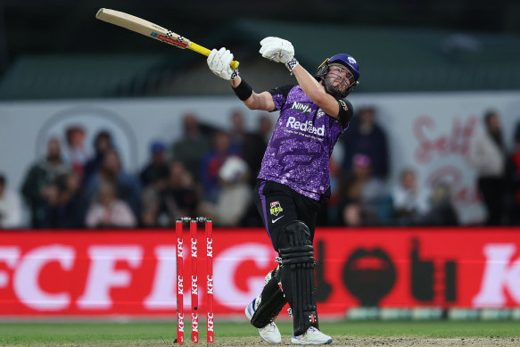 Caleb Jewell hits out in Hobart.  