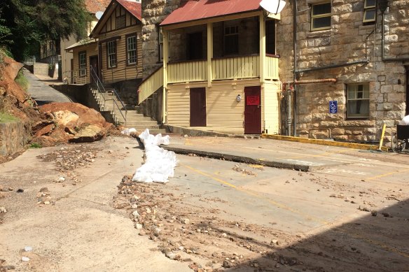 Damage near Caves House in the Jenolan Caves precinct in the Blue Mountains. 