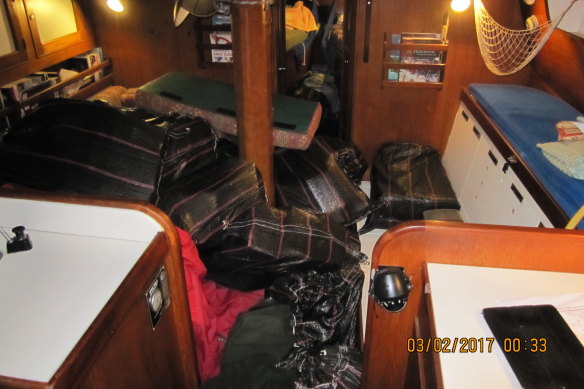 Inside the 13.3-metre yacht.