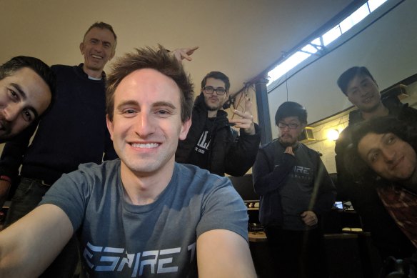 Micheal Wentworth-Bell, with members of the Digital Lode development team.