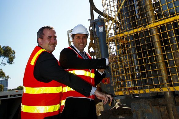 Andrew Elsbury, left, and Matthew Guy pictured in 2013.