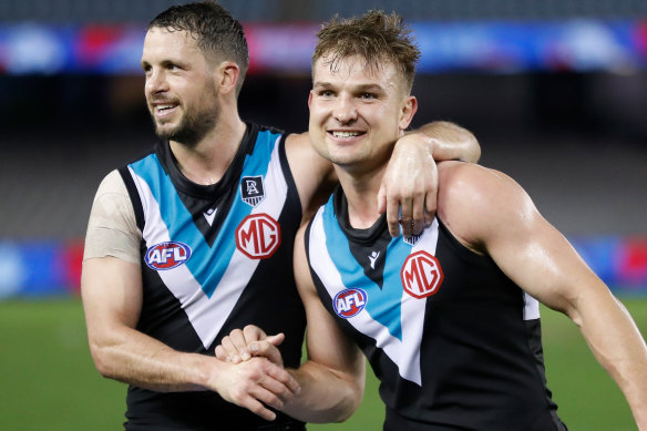 Travis Boak and Ollie Wines enjoyed outstanding seasons for the Power.