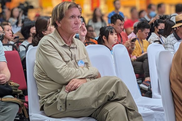 Adventurer Blaine Gibson at Sunday’s 10-year remembrance service for flight MH370 in Kuala Lumpur. 