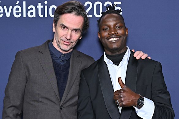 Abou Sangare with director Boris Lojkine during this year’s Cesar Awards.