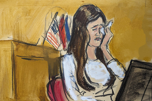 Former White House assistant to then-president Donald Trump, Madeleine Westerhout weeps on the stand describing how she lost her White House job.