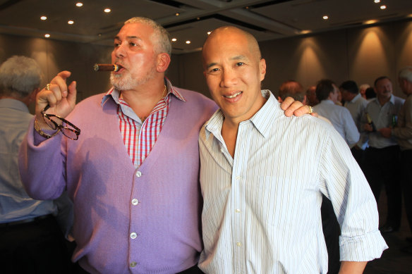 Mick Gatto and Charlie Teo at a fundraising function in 2012.