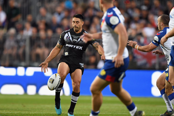 Shaun Johnson in his last game for New Zealand in 2019.