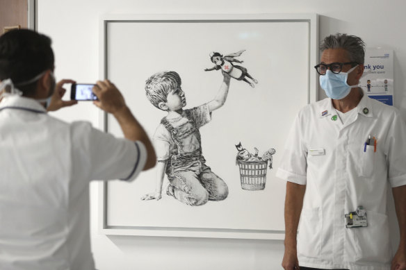 The Banksy painting Game Changer, honouring Britain’s health workers in the pandemic, has sold for $30 million. 