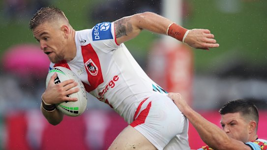Matt Dufty was off the field for 15 minutes following a hit from Cronulla’s Jesse Ramien.