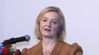 Liz Truss delivers a speech on the second day of her five-day visit in Taipei.