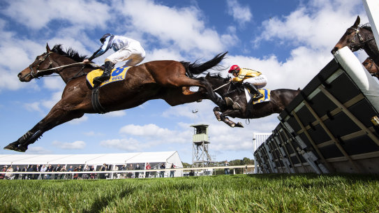 Horses clear the jumps at Warrnambool.