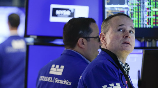 Traders on the New York Stock Exchange: The surge in bond yields rings a warning bell for investors. 