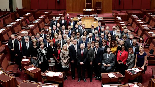 The Senate poses for a photograph during the final sitting fortnight of the year.
