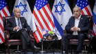 US President Joe Biden pauses during a meeting with Israeli Prime Minister Benjamin Netanyahu in Tel Aviv, Israel on Wednesday, October 18 in 2023.