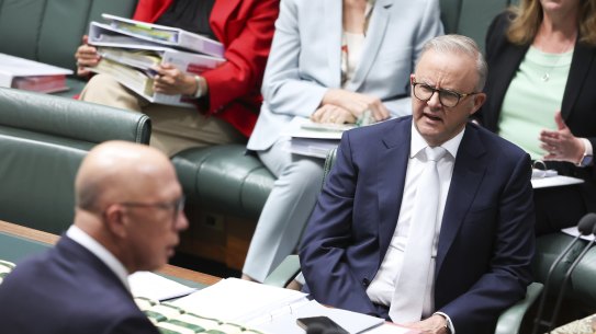 Opposition Leader Peter Dutton and Prime Minister Anthony Albanese during Question Time.