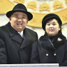 North Korean leader Kim Jong Un, centre with his daughter Kim Ju Ae, attend a military parade to mark the 75th founding anniversary of the Korean People’s Army in February 2023.