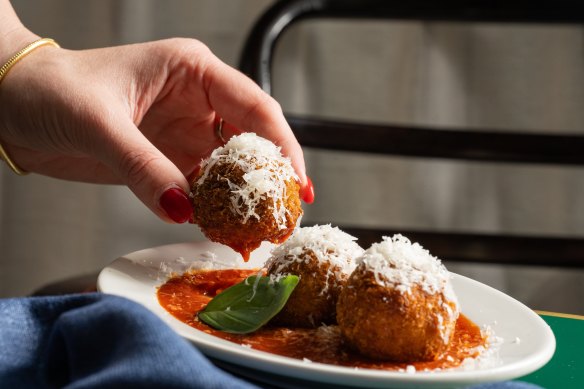 Matteo’s signature Wagyu Meatballs: crispy-crumbed on the outside, succulent within, served with a sweet capsicum sauce perfect for mopping up with fresh focaccia.