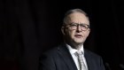 Prime Minister Anthony Albanese addresses the National Apology to the Stolen Generations in Canberra on Tuesday.