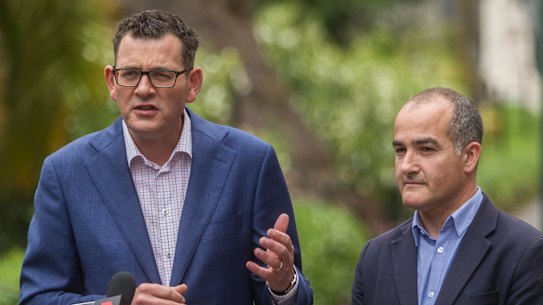 Premier Daniel Andrews and Education Minister James Merlino. 