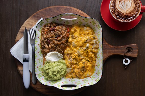 Huevos rancheros is one of few Mexican dishes on the menu.