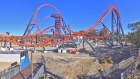 Work in progress: the Steel Taipan at Dreamworld on the Gold Coast is scheduled to be running by the end of this year. 