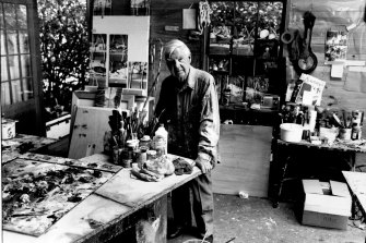 Arthur Boyd in his studio at his Bundanon property near Nowra, November 17, 1993.