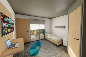 An artist’s impression of what rooms at the facility are expected to look like. 