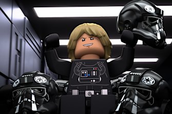 A scene from the Halloween episode of Lego Star Wars Terrifying Tales