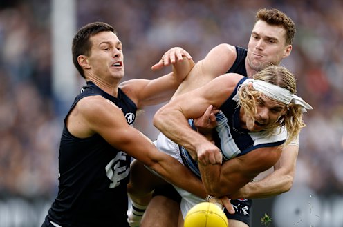 Jack Silvagni has been a revelation in defence for the Blues so far this season.