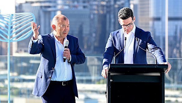 Eddie Jones at the launch of the British and Irish Lions tour schedule.