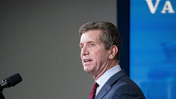 Alex Gorsky, chief executive officer of Johnson & Johnson, speaks during the announcement of the deal.