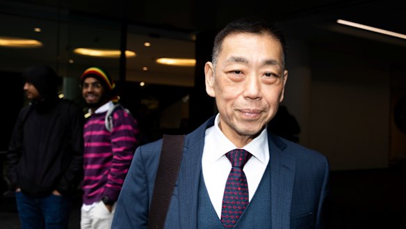 Ernest Wong outside the ICAC  hearing in August.