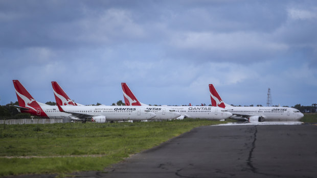 Qantas and Jetstar are parking 50 planes at Avalon Airport near Geelong until the coronavirus crisis is over, six of which have arrived since Friday.