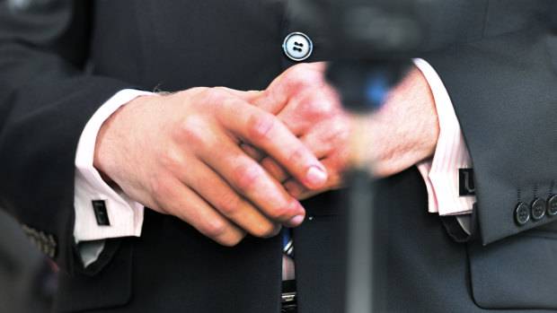 LNP MP Jarrod Bleijie's "F" and "U" cufflinks caused a stir during estimates hearings.