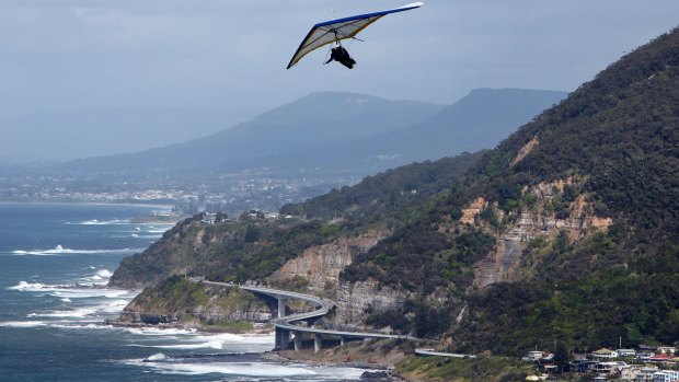 Hang-gliding at Bald Hill in the northern Illawarra, where house prices have grown.