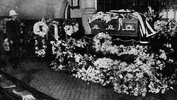 Lying in state in Scots’ Church, Collins Street.
