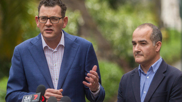 Premier Daniel Andrews and Education Minister James Merlino. 