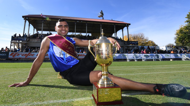Dhruv Rodrigues-Chico with his trophy.