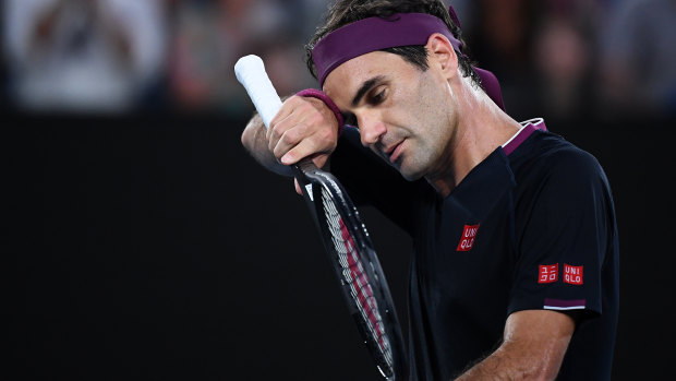Roger Federer struggled with injury during the match.