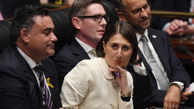 Premier Berejiklian in action during the first question time
