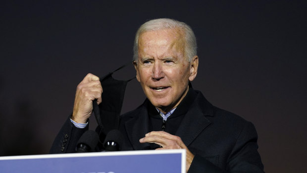 Democratic presidential candidate former vice-president Joe Biden in Detroit, Michigan.