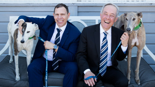 Optimistic: Greyhound Racing NSW CEO Tony Mestrov and chairman Morris Iemma.