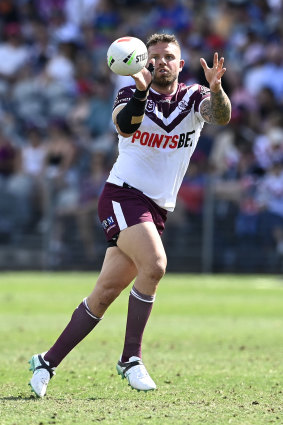 Nathan Brown playing for the Sea Eagles in pre-season.