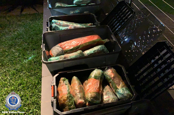 Three people have been charged after more than 100 kilograms  of ice was allegedly found in the tray of a ute in Sydney this week.