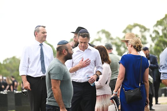 NSW Premier Chris Minns at the funeral of Boris Tetleroyd. 